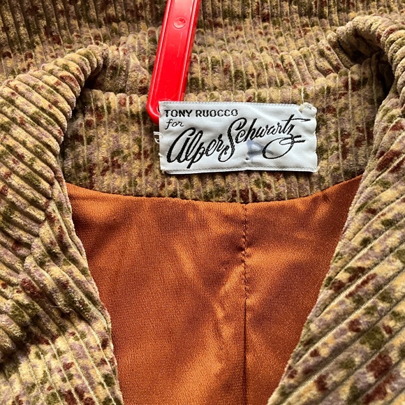 VTG 60s Indie Academia Corduroy Blazer Artsy Hipster Soft Wale Speckled Brown L - Picture 10 of 10